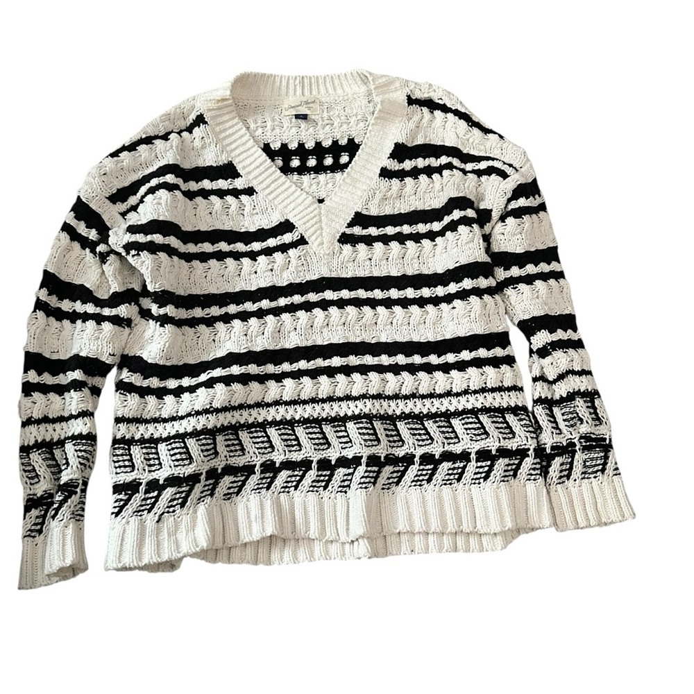 Universal Thread Black and White V-Neck Sweater